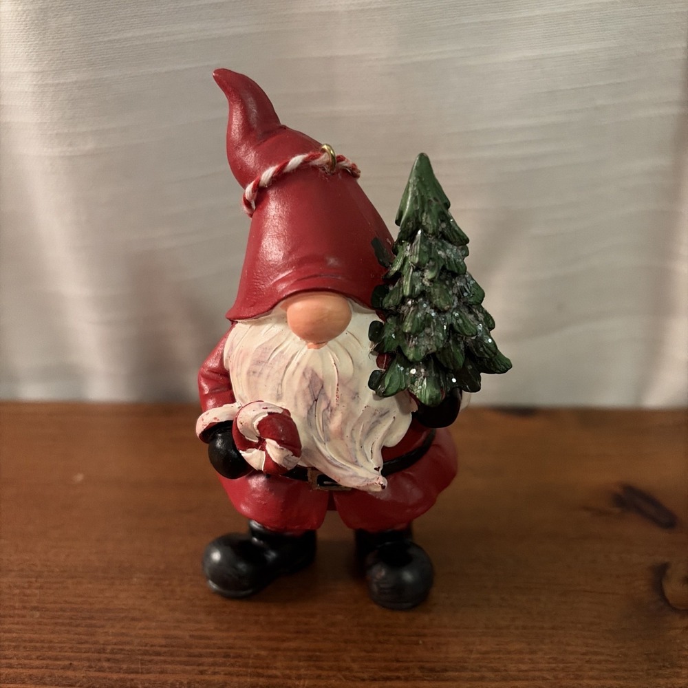 CHRISTMAS HOLIDAY RESIN GNOME ORNAMENT 4" Tall